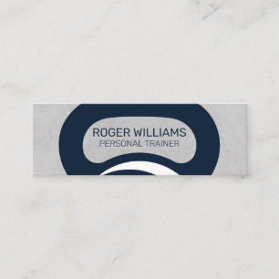 Kettle Bell   Grey Texture Background Mini Business Card