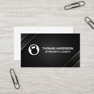 Kettle Bell Logo   Health Fitness Trainer Business Card