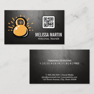Kettle Bell Logo QR Code Business Card