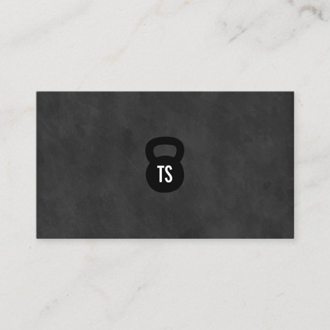 Kettle Bell Personal Trainer Chalkboard Business Card (Front)