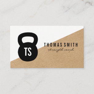Kettle Bell Personal Trainer Geometric Business Card