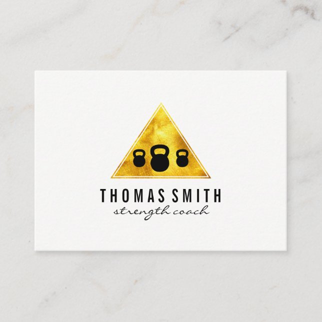 Kettle Bell Personal Trainer Golden Triangle Business Card (Front)