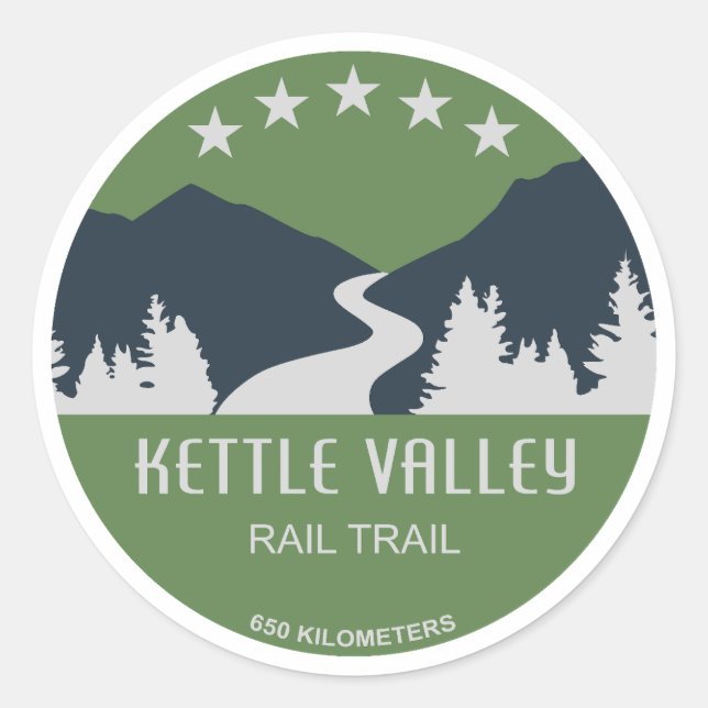 Kettle Valley Rail Trail British Columbia Classic Round Sticker (Front)