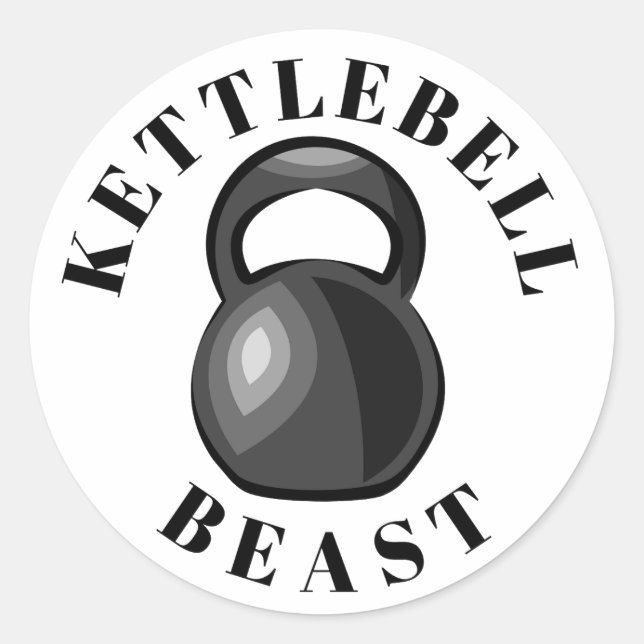 Kettlebell Beast. Kettlebell Lover Classic Round Sticker (Front)