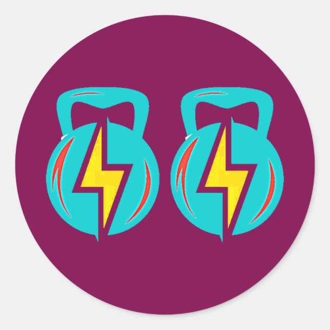 kettlebell classic round sticker (Front)