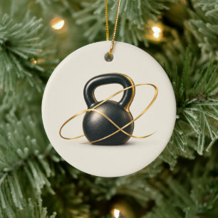 Kettlebell Personal Trainer Ceramic Tree Decoration