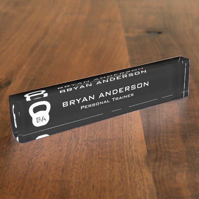 Kettlebell Personal Trainer Nameplate (Side)