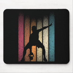 Kettlebell Retro Workout Powerlifting Bodybuilder  Mouse Pad