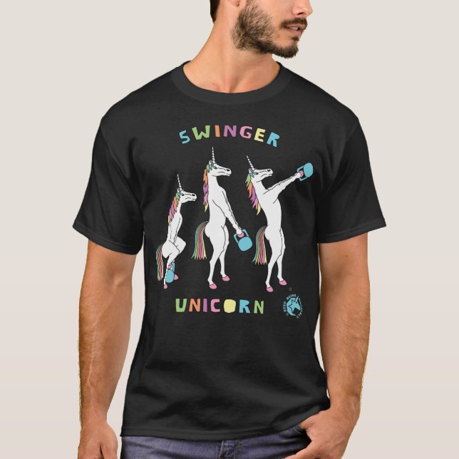 Kettlebell Swinger Unicorn corona job  T-Shirt (Front)