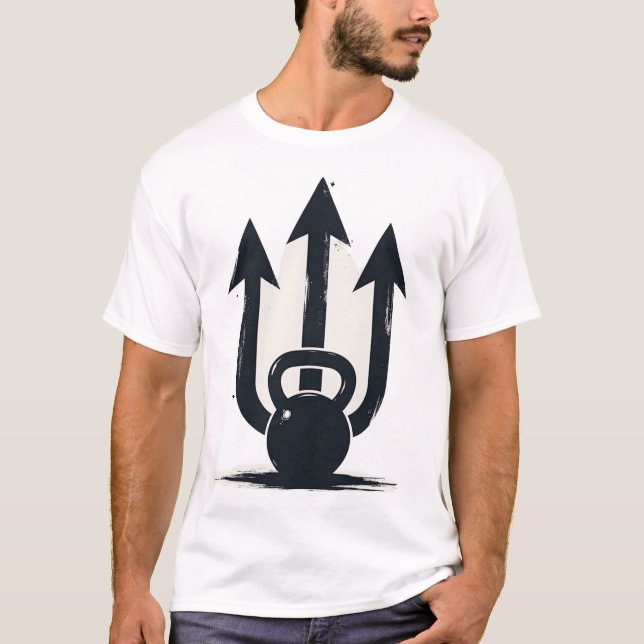 Kettlebell Trident | Triple Arrow Strength & Power T-Shirt (Front)