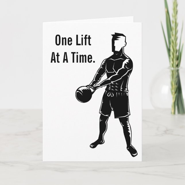 Kettlebell Weights Workout Fitness Motivational Card (Front)