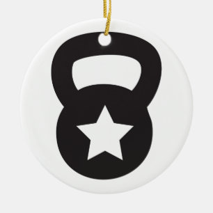 Kettlebell With An Empty Star Ceramic Tree Decoration