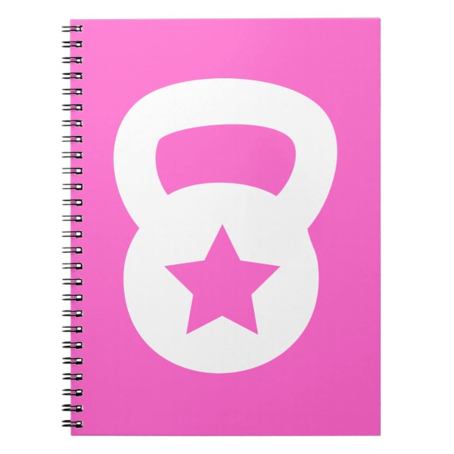 Kettlebell With An Empty Star Spiral Notebook (Front)