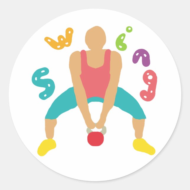 Kettlebells Classic Round Sticker (Front)