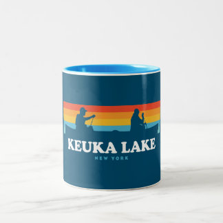 Keuka Lake New York Canoe Two-Tone Coffee Mug