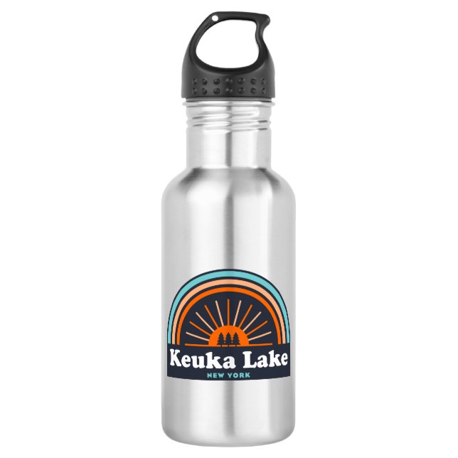 Keuka Lake New York Rainbow 532 Ml Water Bottle (Front)