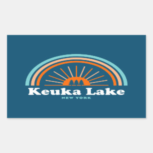 Keuka Lake New York Rainbow Rectangular Sticker