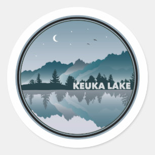 Keuka Lake New York Reflection Classic Round Sticker