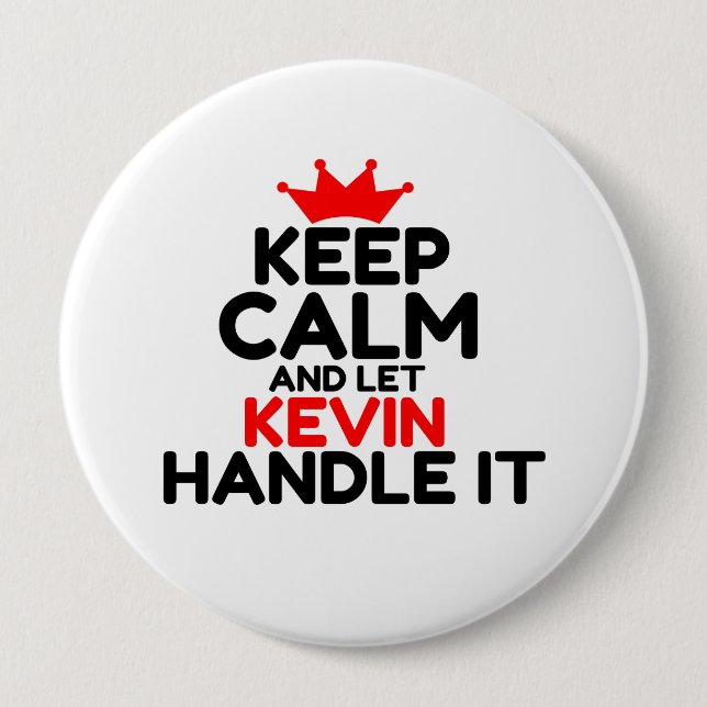 KEVIN 10 CM ROUND BADGE (Front)