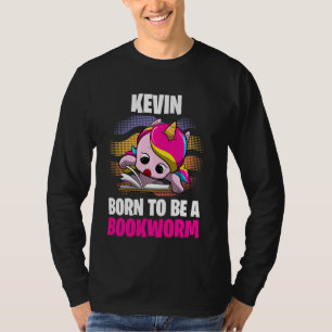 Kevin Born To Be A Bookworm Personalised T-Shirt