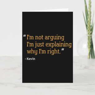 Kevin Gift Quote Funny Birthday Personalised Name Card