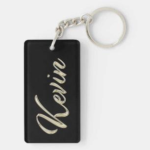 Kevin name whitegold key trailer key ring