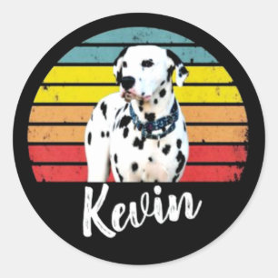 Kevin Retro Sunset Round Classic Round Sticker