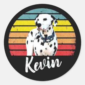 Kevin Retro Sunset Round Classic Round Sticker