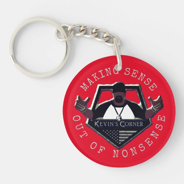 Kevin's Corner Logo with the US Flag Key Ring (Front)