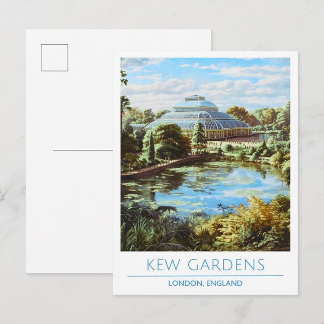 Kew Gardens London England Art Vintage Travel  Postcard (Front/Back)