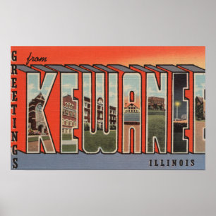 Kewanee, Illinois - Large Letter Scenes 2 Poster