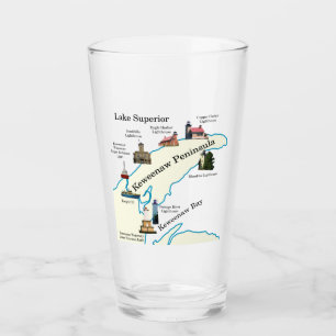 Keweenaw Peninsula Lighthouses glass