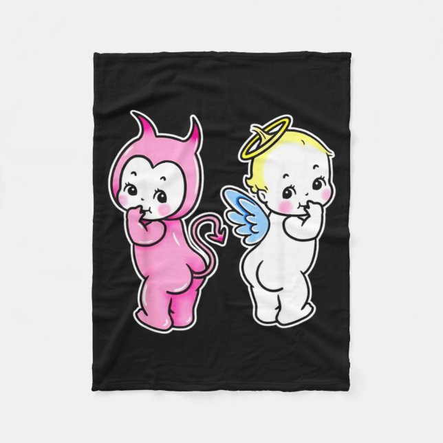 Kewpie Baby Angel Devil Cherubs Fleece Blanket (Front)