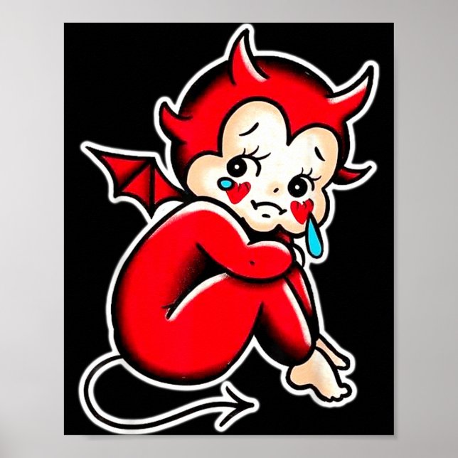 Kewpie Baby Devil Crying Sad Demon Poster (Front)