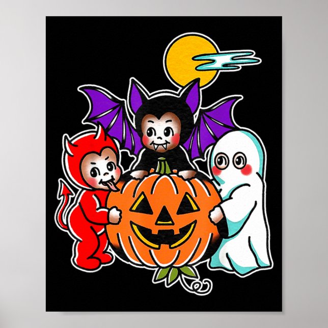 Kewpie Baby Ghost Vampire Devil Halloween Night Poster (Front)