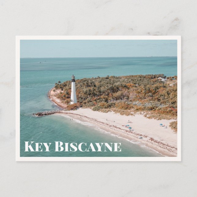  Key Biscayne Florida Cape Lighthouse Photo Postcard (Front)