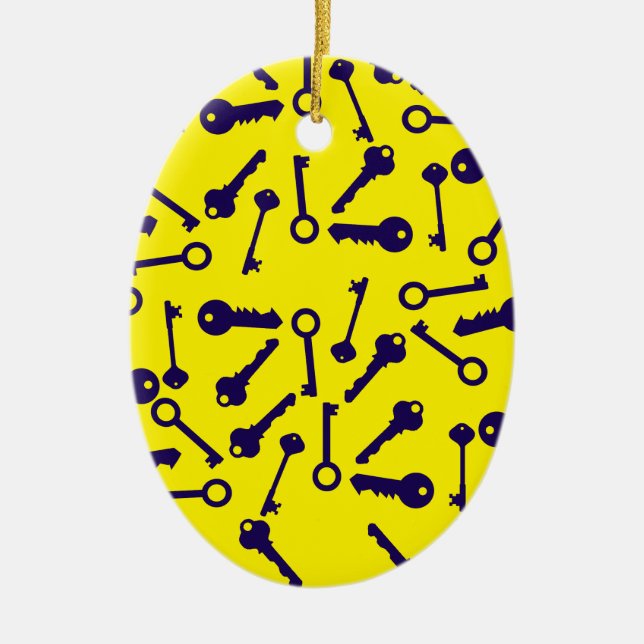 Key Blue Pattern Product Ceramic Tree Decoration (Front)