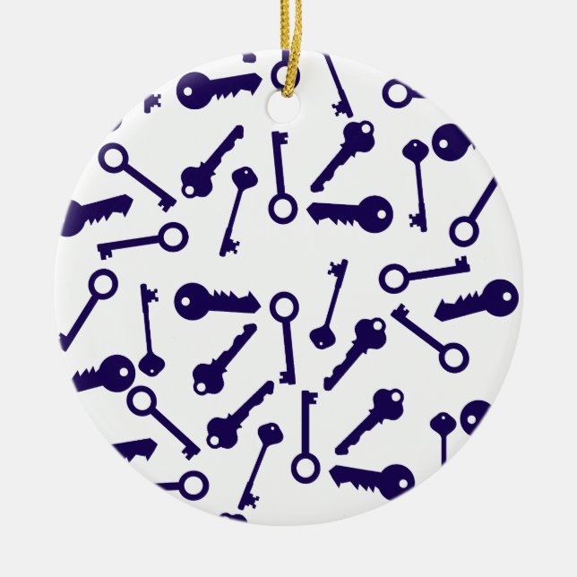 Key Blue Pattern Product Ceramic Tree Decoration (Front)