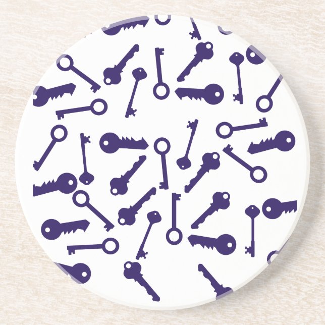Key Blue Pattern Product Coaster (Front)
