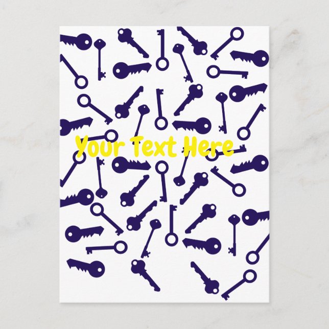 Key Blue Pattern Product Postcard (Front)