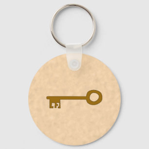 Key. Brown Key on Parchment Effect. Ring