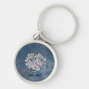 key chain-blue- here joker ring