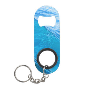 Key chain bottle opener blue water