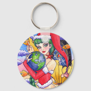 Key Chain Christmas Mermaid Fantasy by Ann Howard