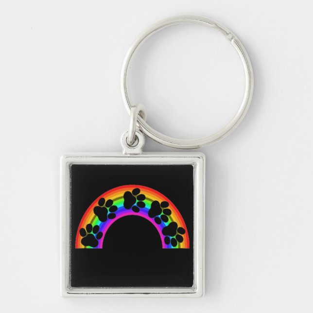 Key Chain Paws On A Rainbow (Front)