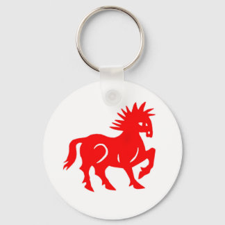 Key Chain: Red Horse Chinese Zodiac Ring