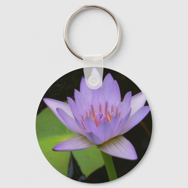Key Chain  Soft Lavender Water Lily (Front)
