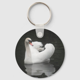 Key Chain Swan Swimming, I Love Swans