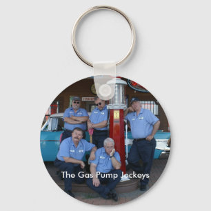 Key chain with Gas Pump Jockeys Photo