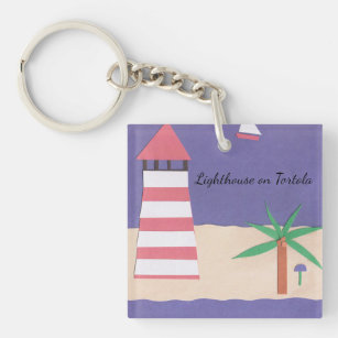 Key Chain with Lighthouse Design